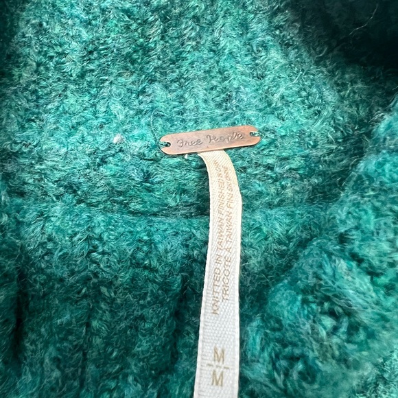 Free People Bradley Sweater Womens Medium Green Pullover Alpine Heather - Picture 11 of 14